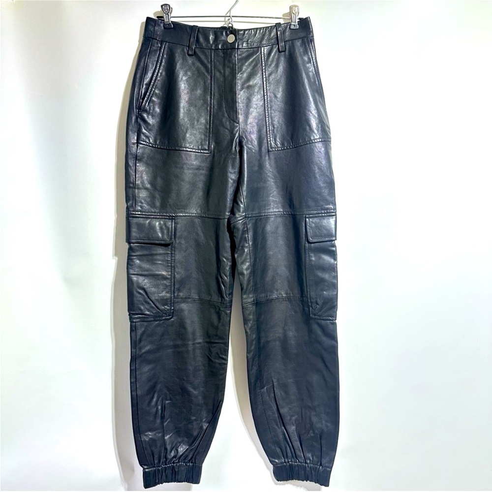 NWT. Esprit Genuine Black Leather Cargo Pants. Brand new with tags.Size 4